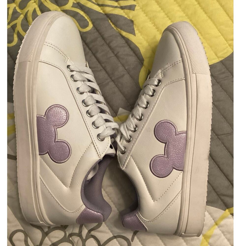 Disney Mickey Mouse Character Court Ladies' Sneakers Lavender Sz 8